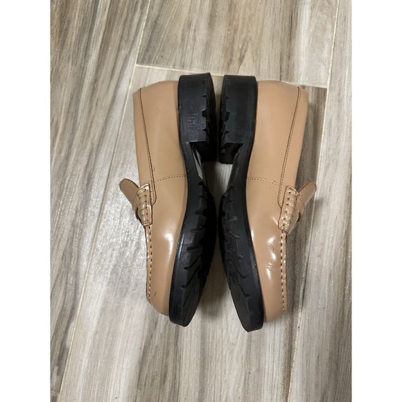 FREE PEOPLE Liv Camel Leather Penny Loafers 6 EUR 36 Heritage Minimalist Preppy - Picture 11 of 16